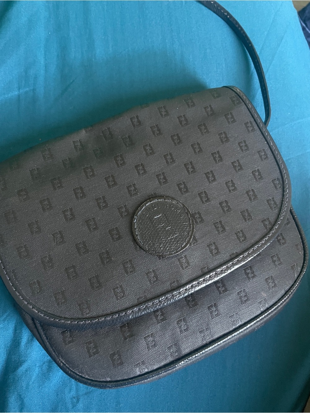 Fendi vintage Black Monogram Crossbody Bag